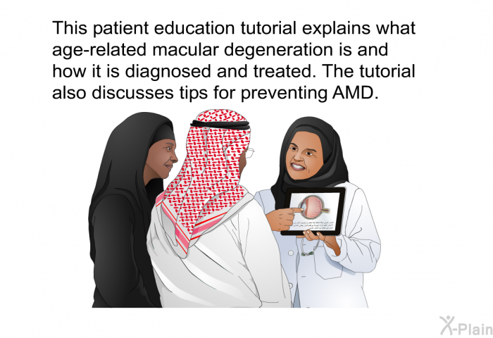 This health information explains what age-related macular degeneration is and how it is diagnosed and treated. The health information also discusses tips for preventing AMD.