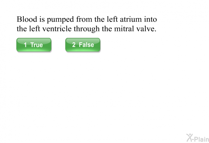 Blood is pumped from the left atrium into the left ventricle through the mitral valve.