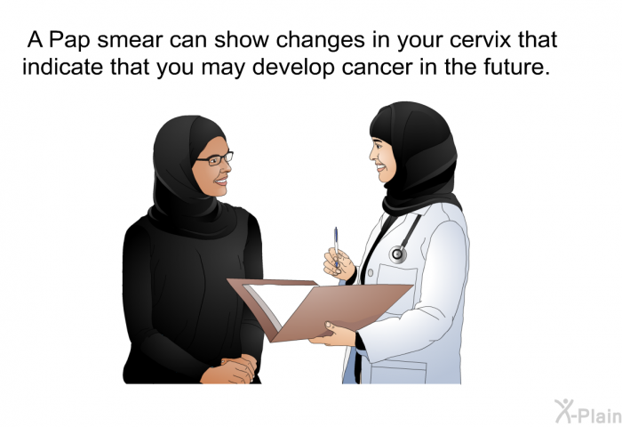 A Pap smear can show changes in your cervix that indicate that you may develop cancer in the future.