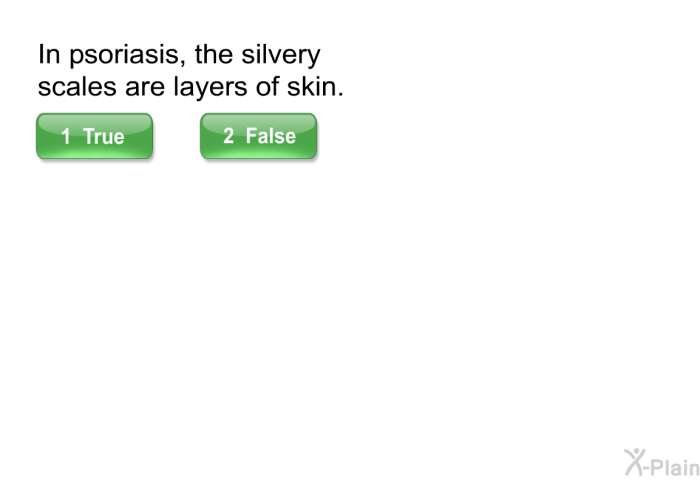 In psoriasis, the silvery scales are layers of skin.