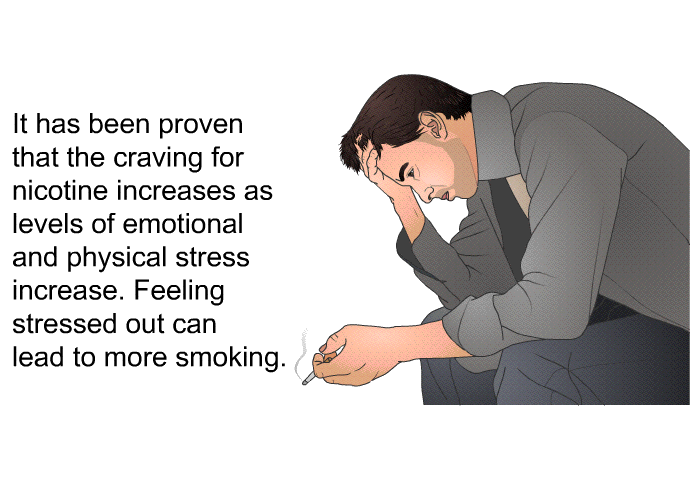 It has been proven that the craving for nicotine increases as levels of emotional and physical stress increase. Feeling stressed out can lead to more smoking.