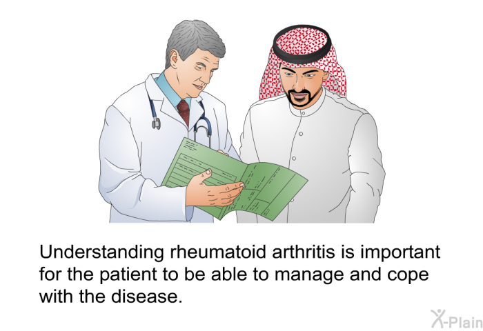 Understanding rheumatoid arthritis is important for the patient to be able to manage and cope with the disease.