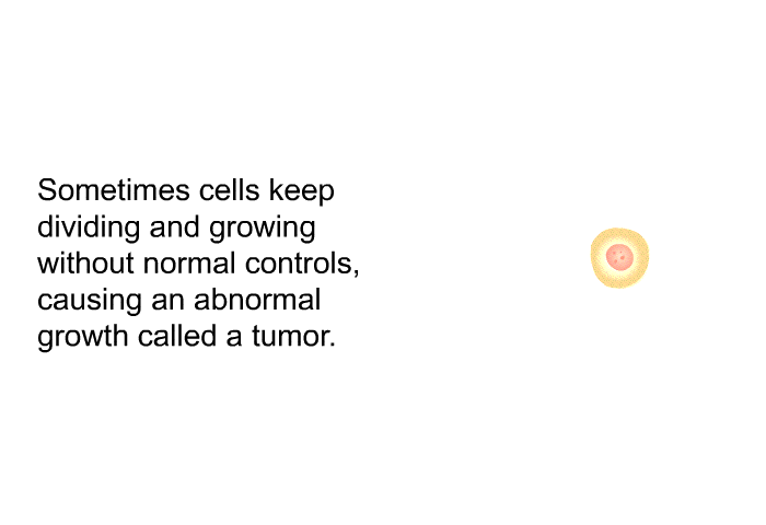Sometimes cells keep dividing and growing without normal controls, causing an abnormal growth called a tumor.