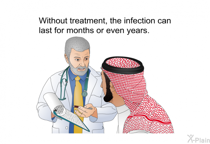 Without treatment, the infection can last for months or even years.