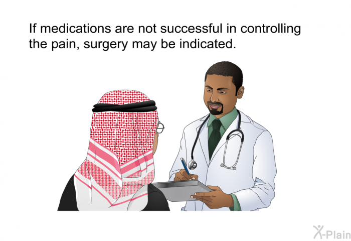 If medications are not successful in controlling the pain, surgery may be indicated.