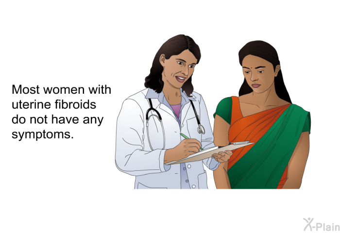 Most women with uterine fibroids do not have any symptoms.