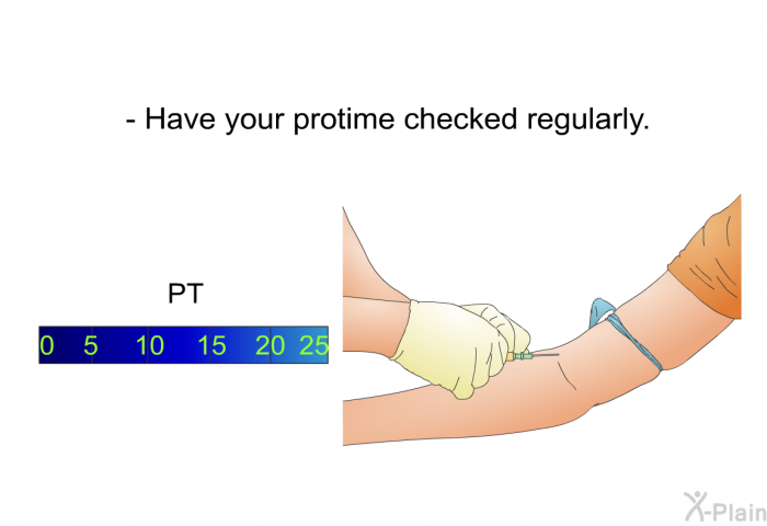Have your protime checked regularly.