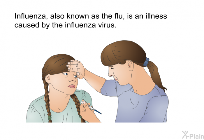 Influenza, also known as the flu, is an illness caused by the influenza virus.