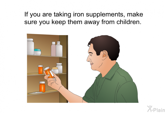 If you are taking iron supplements, make sure you keep them away from children.