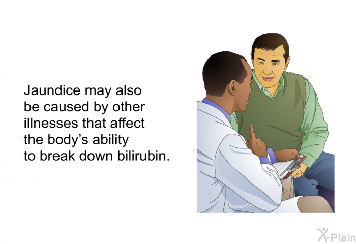 Jaundice may also be caused by other illnesses that affect the body's ability to break down bilirubin.