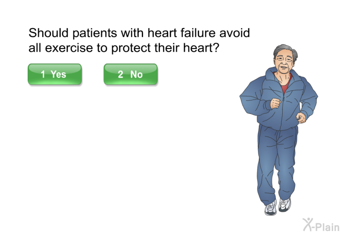 Should patients with heart failure avoid all exercise to protect their heart?