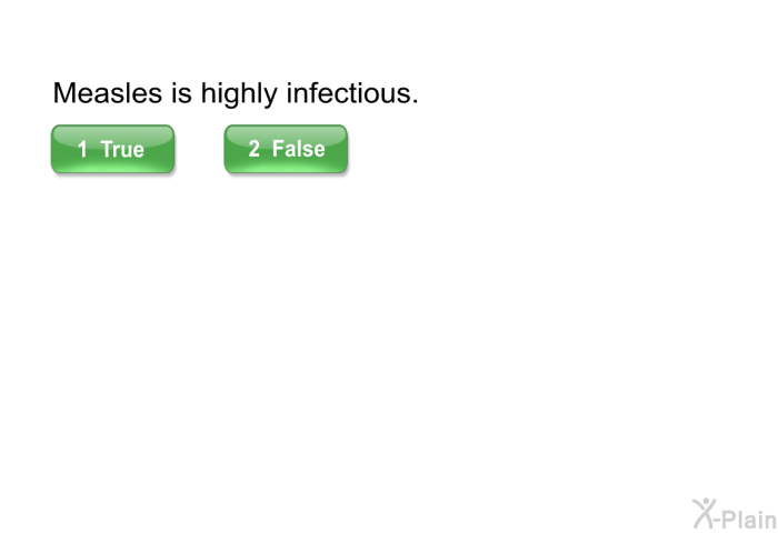 Measles is highly infectious.