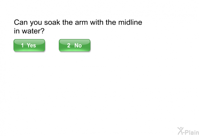 Can you soak the arm with the midline in water?