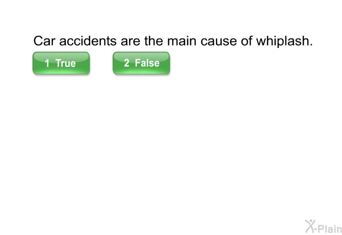 Car accidents are the main cause of whiplash.