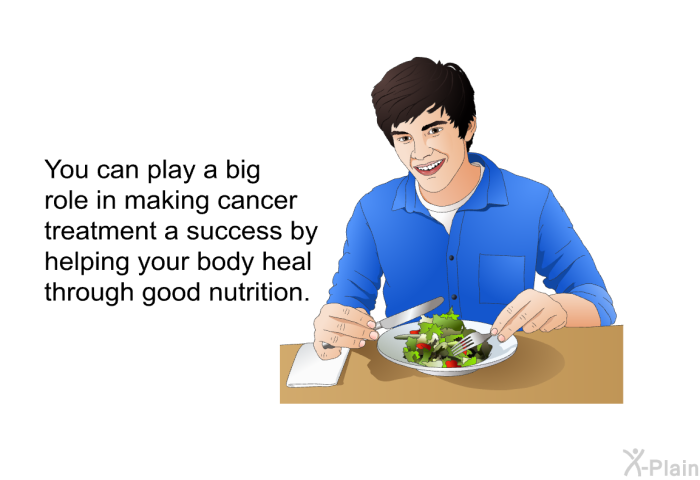 You can play a big role in making cancer treatment a success by helping your body heal through good nutrition.