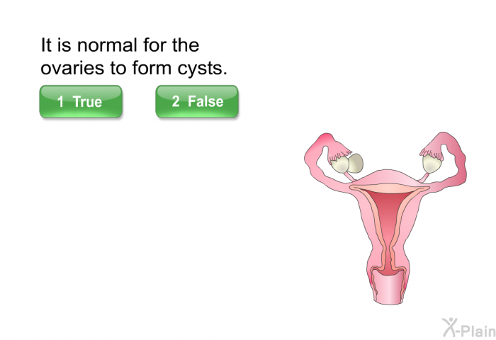 It is normal for the ovaries to form cysts.