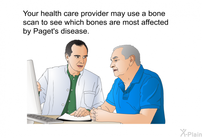 Your health care provider may use a bone scan to see which bones are most affected by Paget's disease.