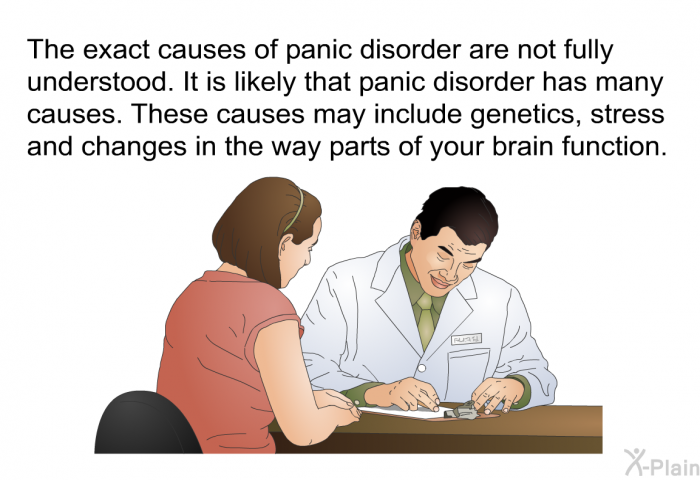 The exact causes of panic disorder are not fully understood. It is likely that panic disorder has many causes. These causes may include genetics, stress and changes in the way parts of your brain function.