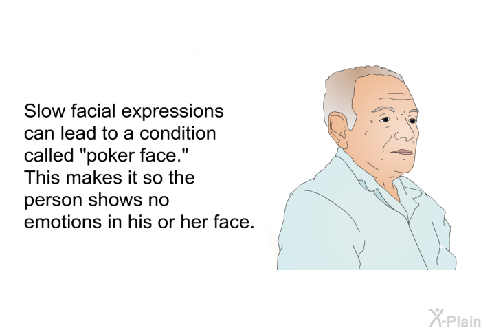 Slow facial expressions can lead to a condition called “poker face.” This makes it so the person shows no emotions in his or her face.