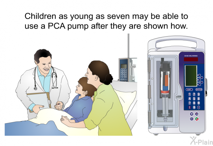 Children as young as seven may be able to use a PCA pump after they are shown how.