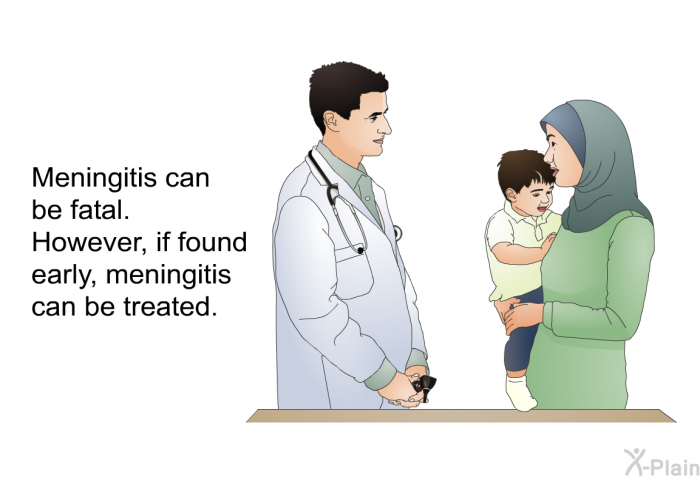 Meningitis can be fatal. However, if found early, meningitis can be treated.