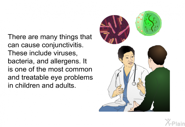 There are many things that can cause conjunctivitis. These include viruses, bacteria, and allergens. It is one of the most common and treatable eye problems in children and adults.