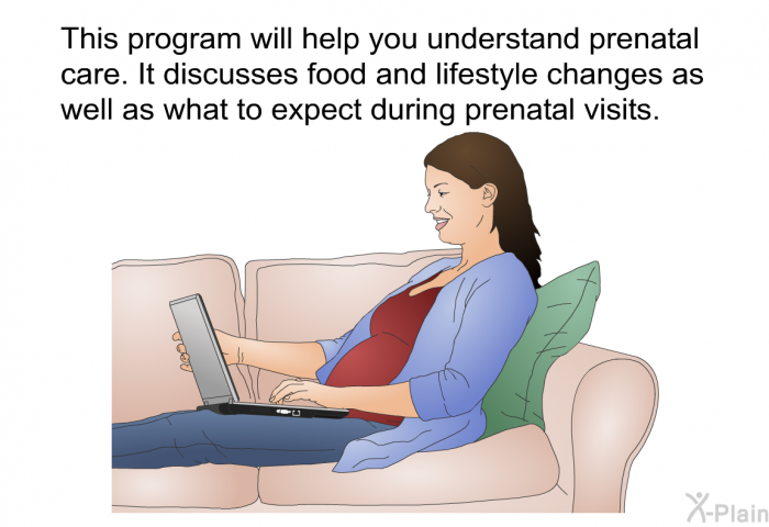 This health information will help you understand prenatal care. It discusses food and lifestyle changes as well as what to expect during prenatal visits.
