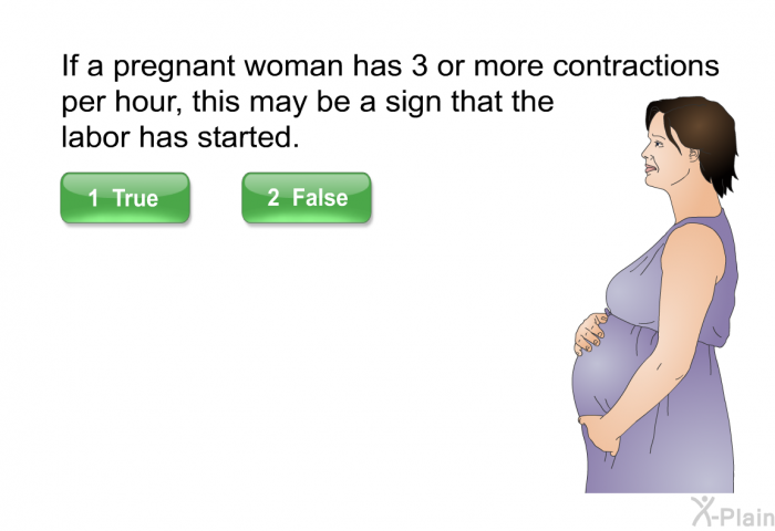 If a pregnant woman has 3 or more contractions per hour, this may be a sign that the labor has started.