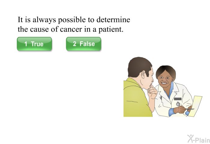 It is always possible to determine the cause of cancer in a patient.