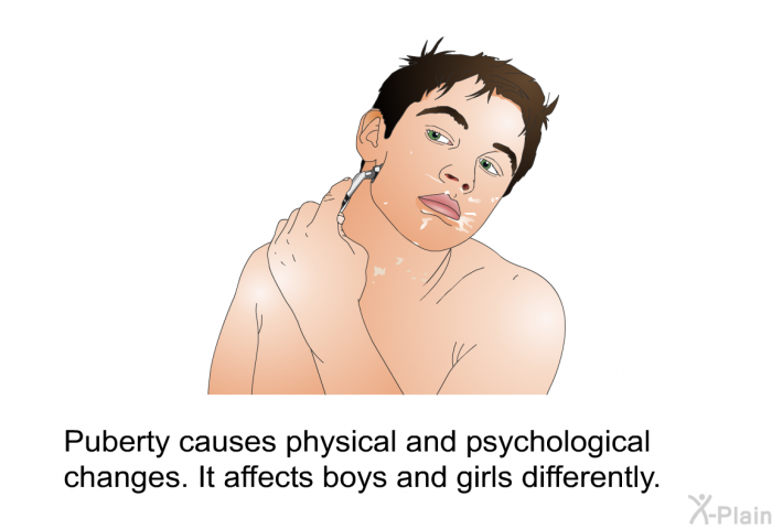 Puberty causes physical and psychological changes. It affects boys and girls differently.