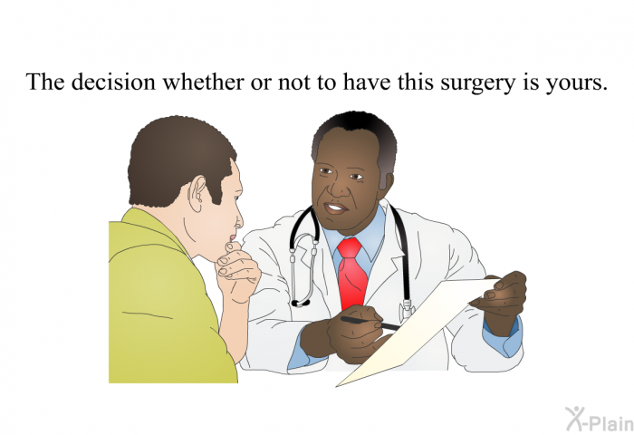 The decision whether or not to have this surgery is yours.