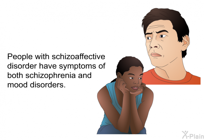 People with schizoaffective disorder have symptoms of both schizophrenia and mood disorders.