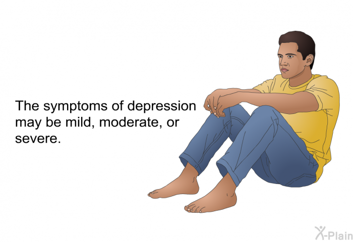 The symptoms of depression may be mild, moderate, or severe.