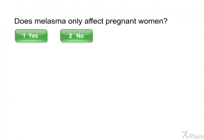 Does melasma only affect pregnant women?