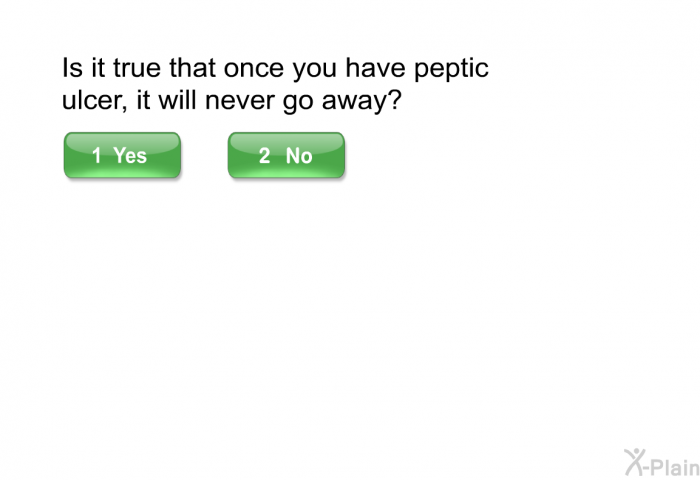 Is it true that once you have peptic ulcer, it will never go away?