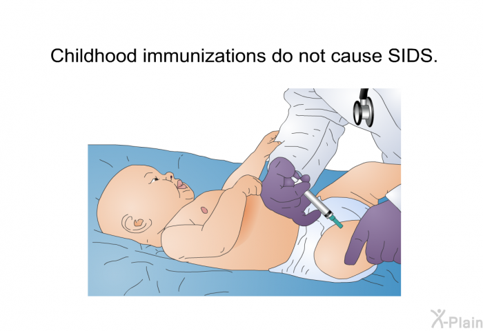 Childhood immunizations do not cause SIDS.