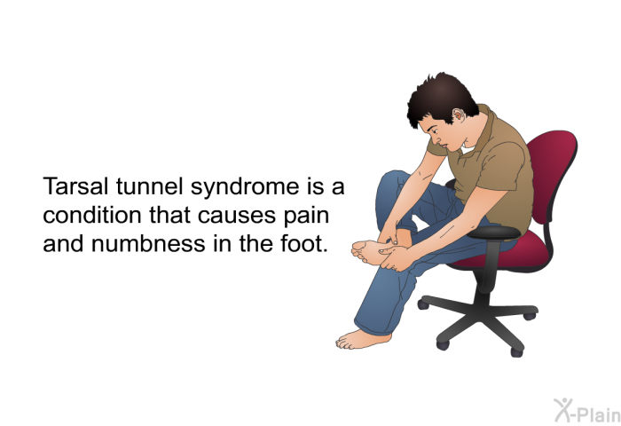 Tarsal tunnel syndrome is a condition that causes pain and numbness in the foot.