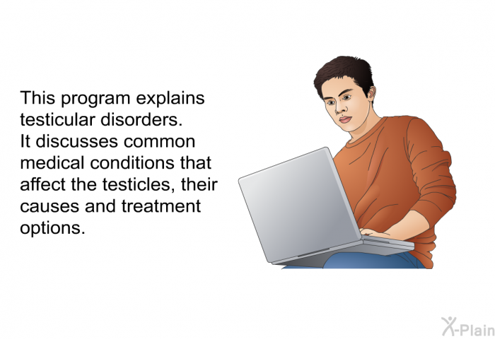 This health information explains testicular disorders. It discusses common medical conditions that affect the testicles, their causes and treatment options.