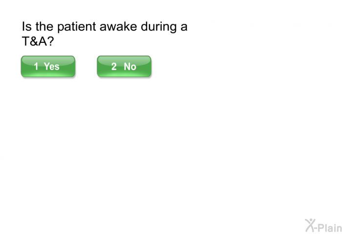 Is the patient awake during a T&A?