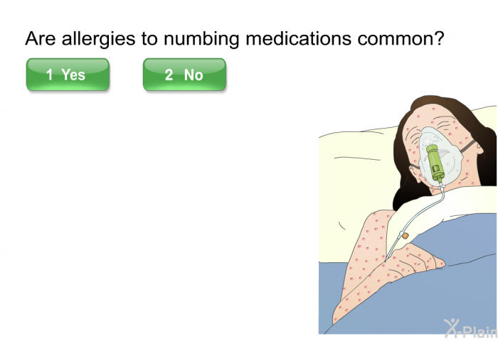 Are allergies to numbing medications common? Press Yes or No.
