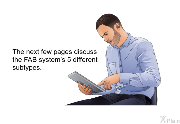The next few pages discuss the FAB system's 5 different subtypes.