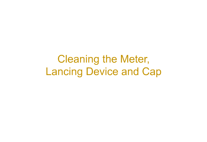 <B>Cleaning the Meter, Lancing Device and Cap</B>