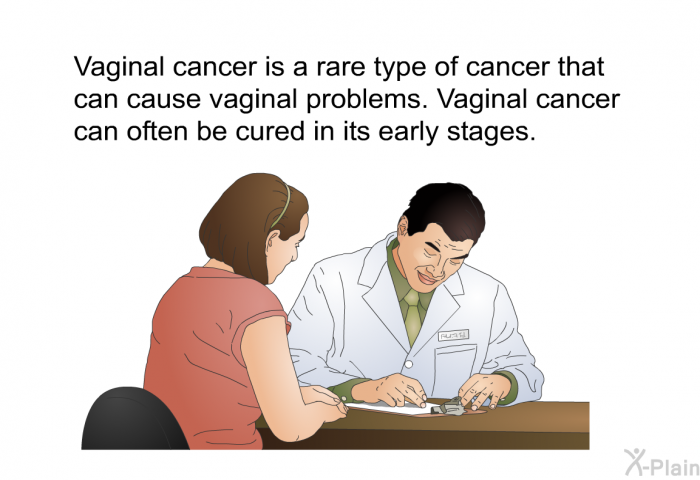 Vaginal cancer is a rare type of cancer that can cause vaginal problems. Vaginal cancer can often be cured in its early stages.