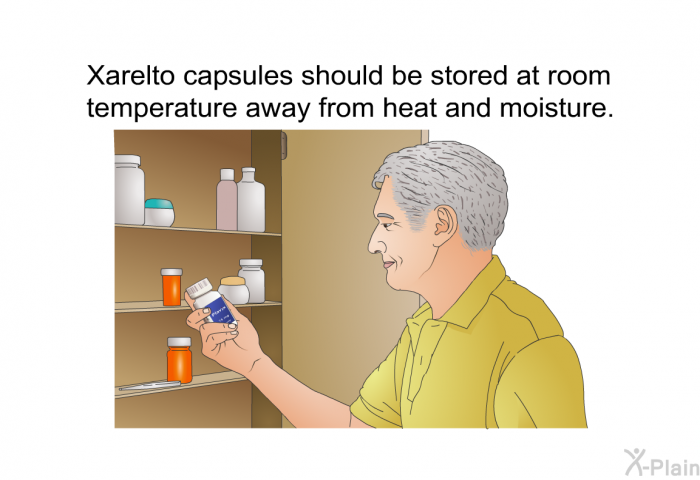 Xarelto capsules should be stored at room temperature away from heat and moisture.