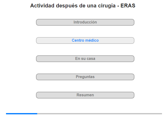 Actividad despus de una ciruga - En el centro de atencin mdica