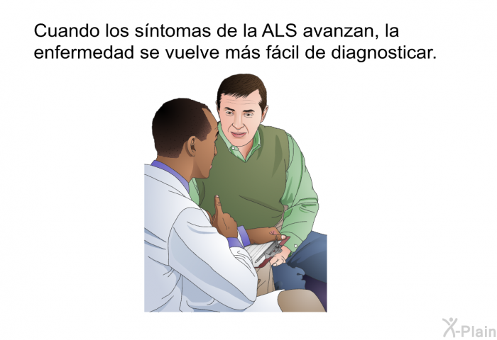 Cuando los s�ntomas de la ALS avanzan, la enfermedad se vuelve m�s f�cil de diagnosticar.