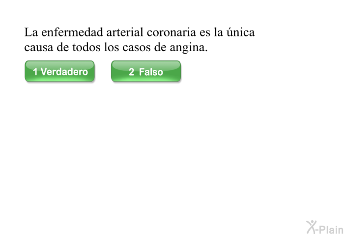 La enfermedad arterial coronaria es la nica causa de todos los casos de angina.