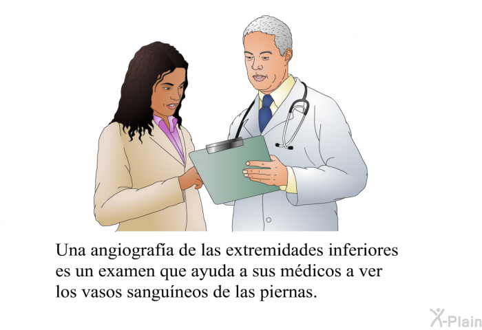 Una angiografa de las extremidades inferiores es un examen que ayuda a sus mdicos a ver los vasos sanguneos de las piernas.