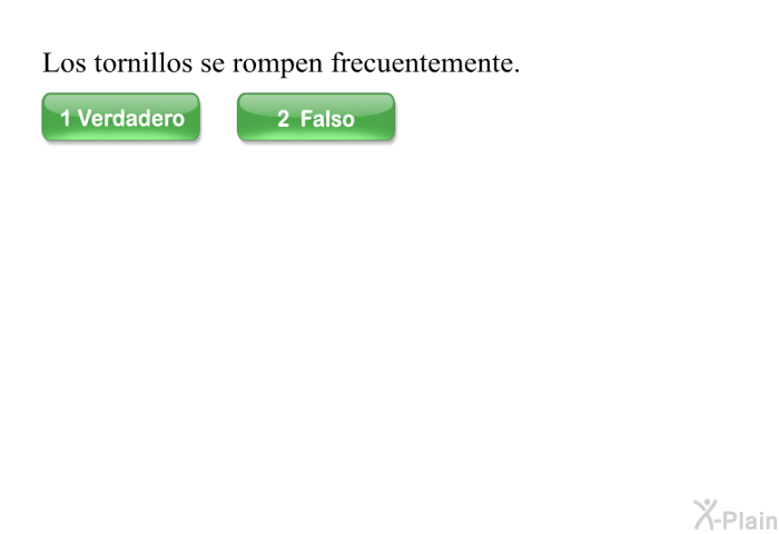 Los tornillos se rompen frecuentemente.