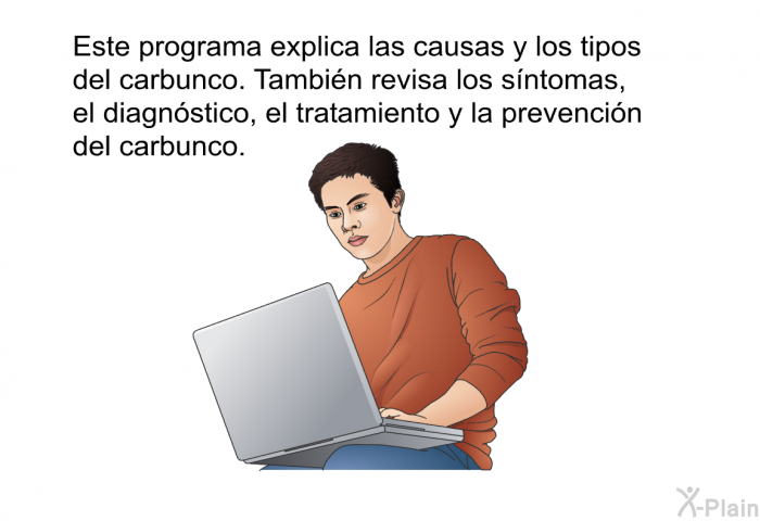 Esta informacin acerca de su salud explica las causas y los tipos del carbunco. Tambin revisa los sntomas, el diagnstico, el tratamiento y la prevencin del carbunco.